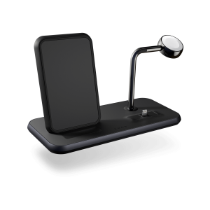 ZEDC07B - Zens Stand+Dock+Watch Aluminium Wireless Charger Front Side View