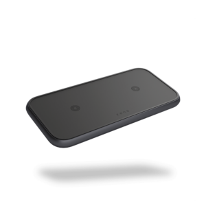 ZEDC10B -Dual Aluminium Wireless Charger Front Side View