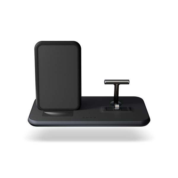 ZEDC06B - Zens Stand+Dock Aluminium Wireless Charger Front Top view