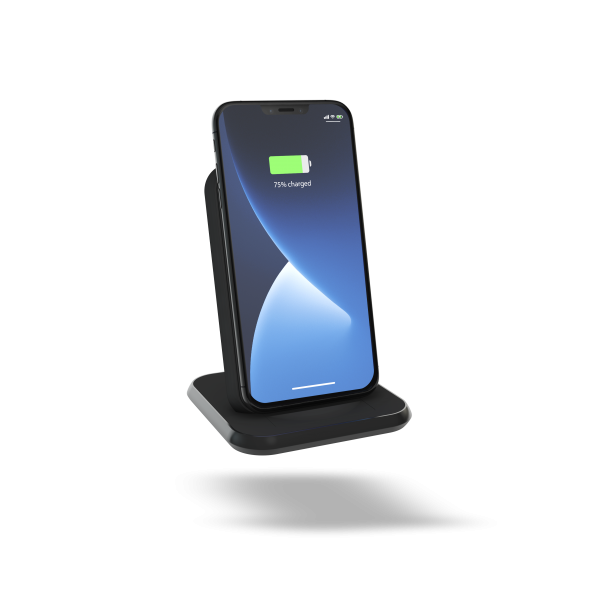 Stand Aluminium Wireless Charger - Black front view