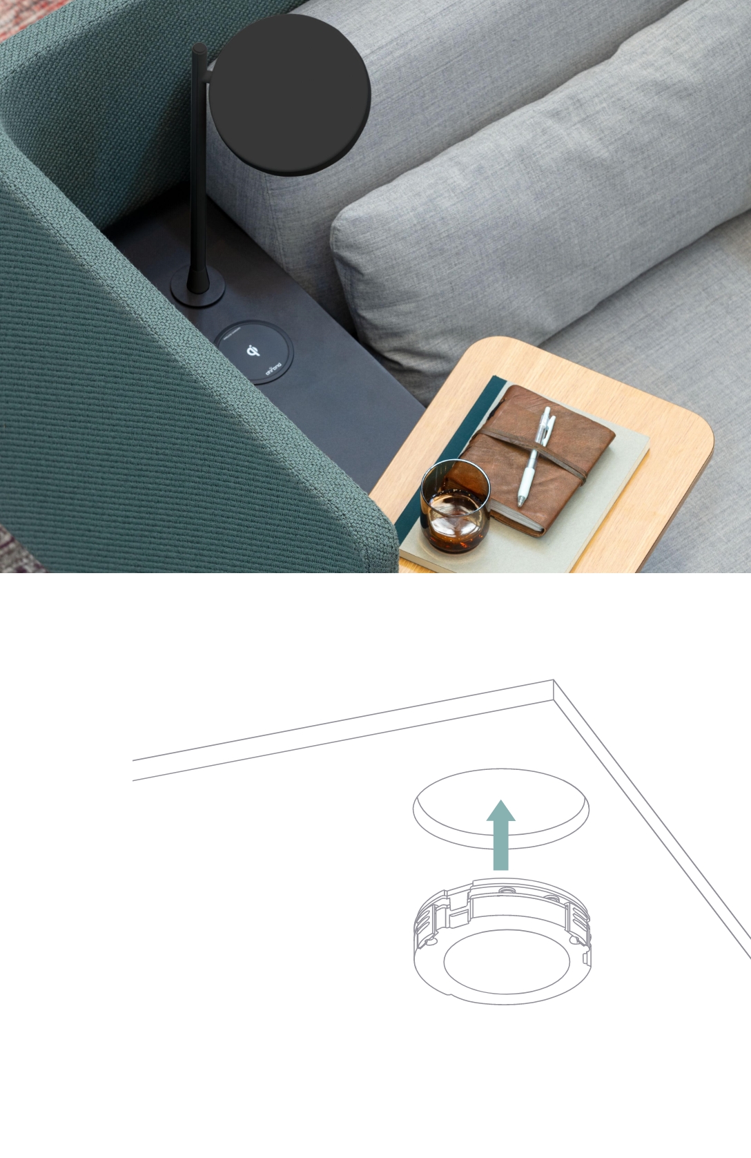 Zens furniture wireless charging